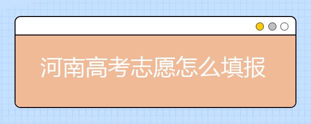 河南高考志愿怎么填報？掌握這幾招好比名師指導(dǎo)！