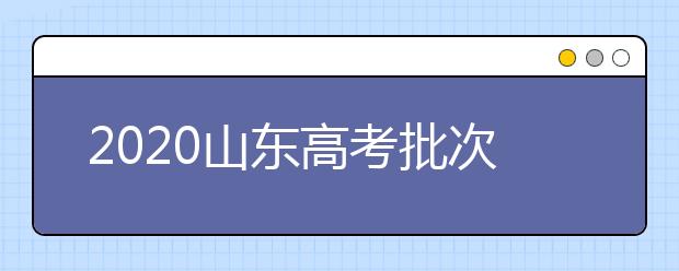 2020山東高考批次怎么分？如何填報志愿？